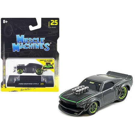 Muscle Machines 1-64 Scale Ford Mustang RTR-X Gray Metallic Diecast Model Car 15565GRY